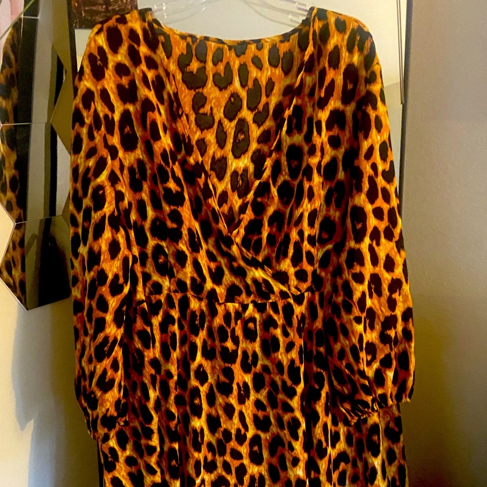 Leopard print dress long sleeved